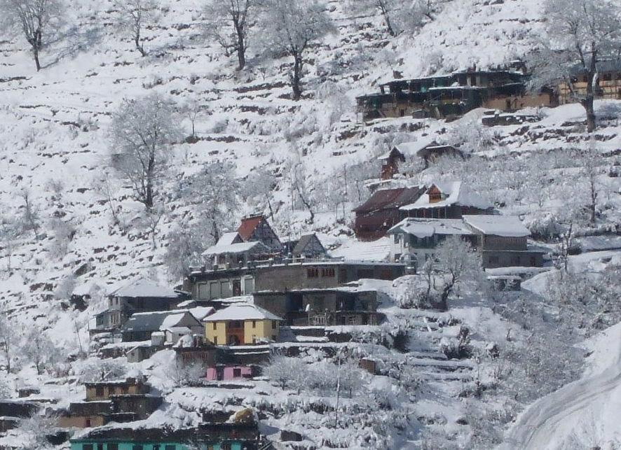 SNOW COVERED TRIBAL VILLAGE MINDHAL, PANGI, CHAMBA