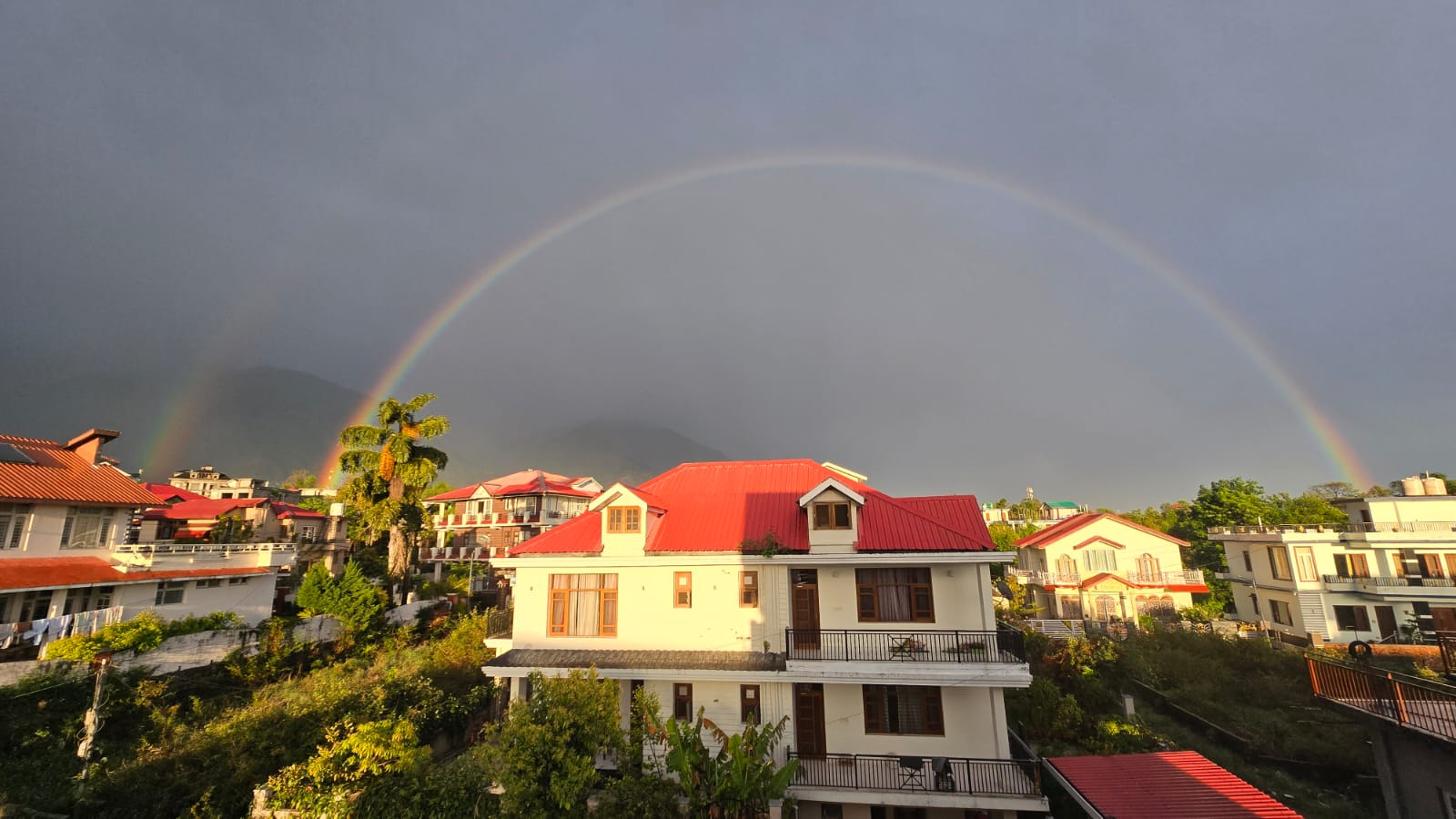 Rainbow after rainfal in Dharamshala