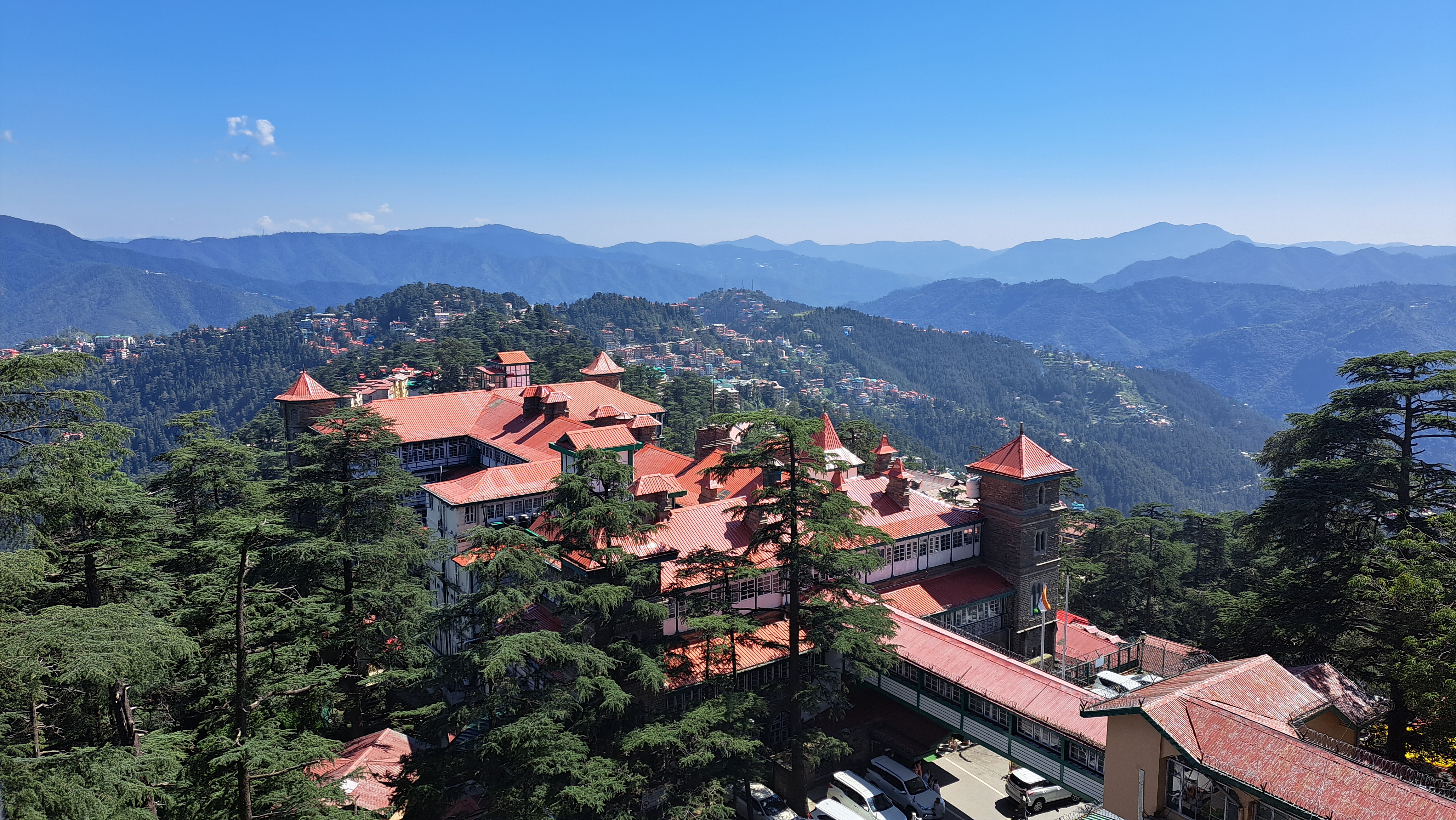 Aerial view of Ellerslie building, H.P. Secretariat
